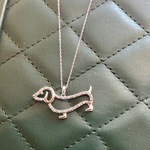 10k Dachshund Pendant Necklace
